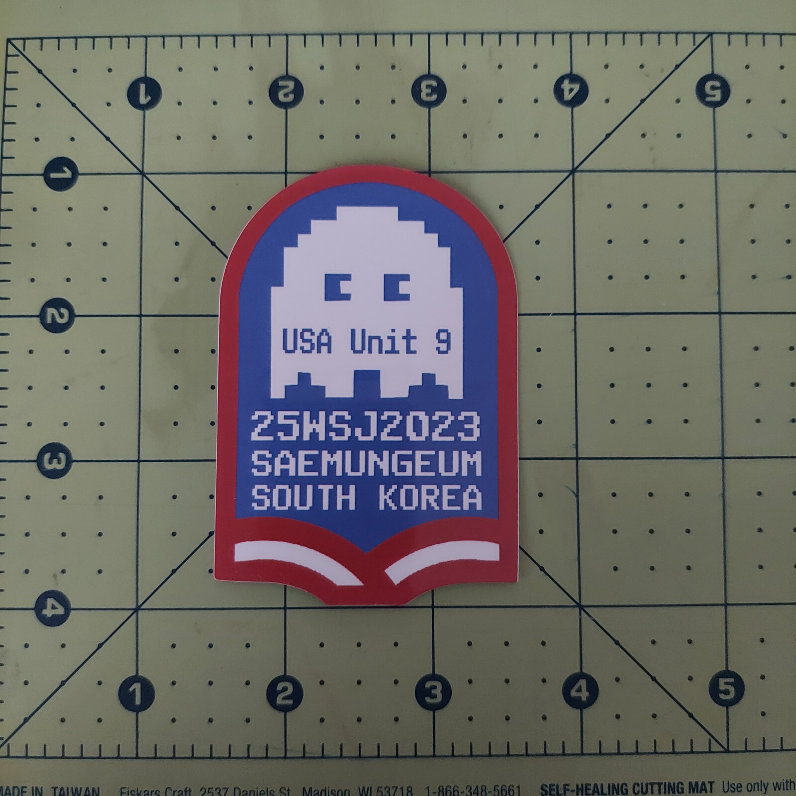 2023 World Scout Jamboree USA Unit 9 Single Sticker Red White Blue with Typo