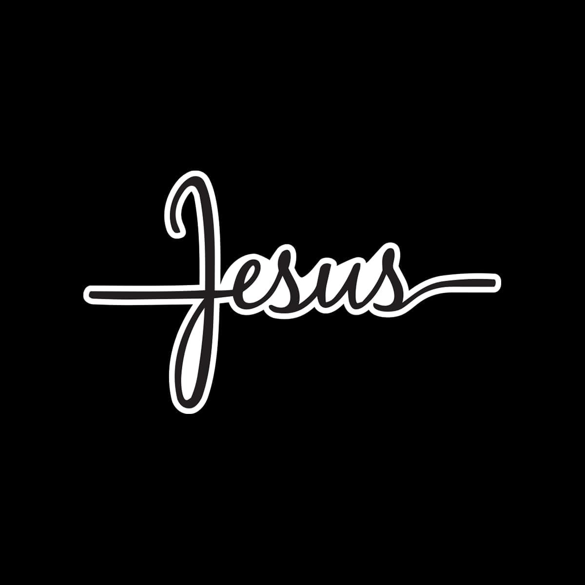 Jesus Name 1.75" x 3" Sticker Vinyl Decal