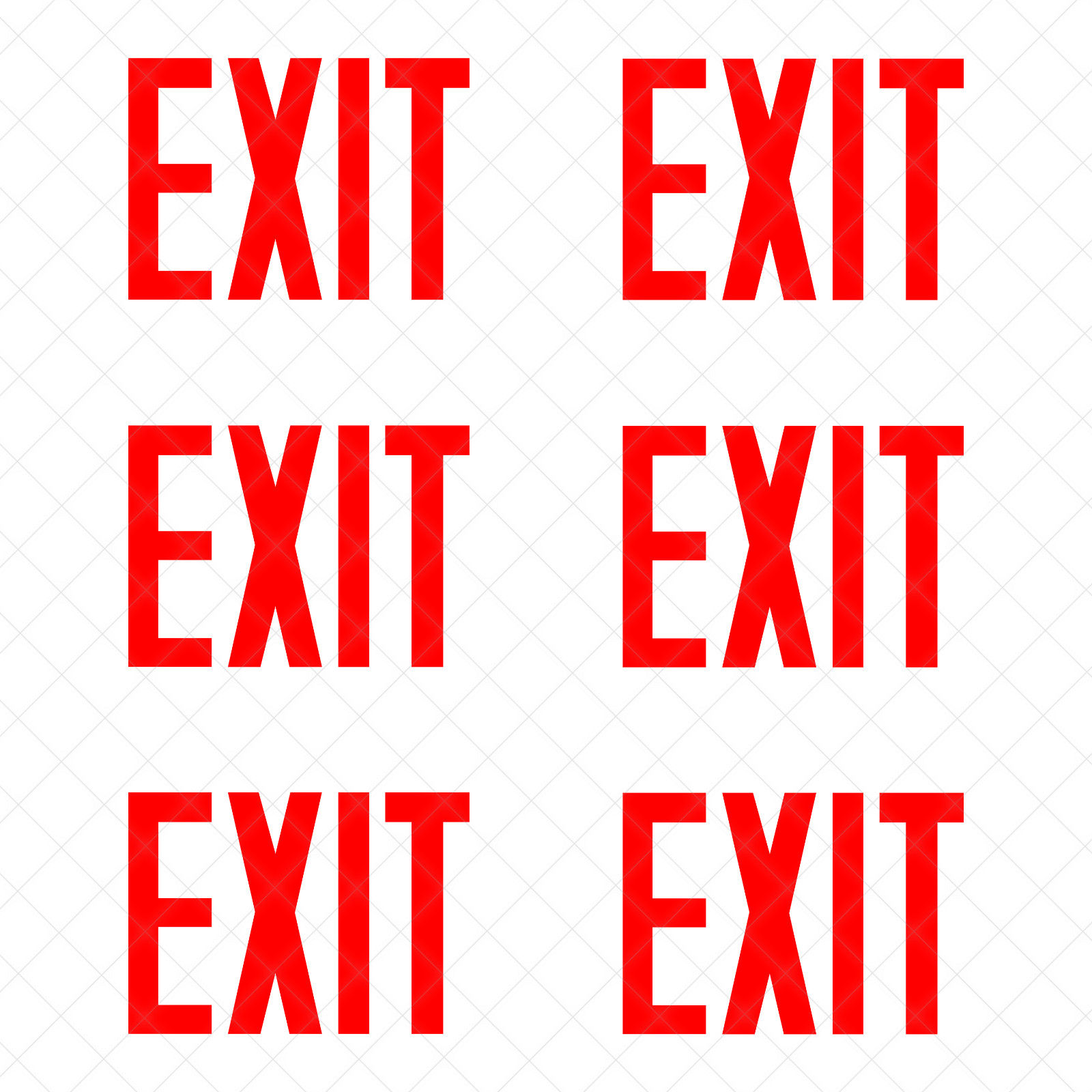 Set of 6 – "EXIT " Sign Symbol Vinyl Decals Stickers