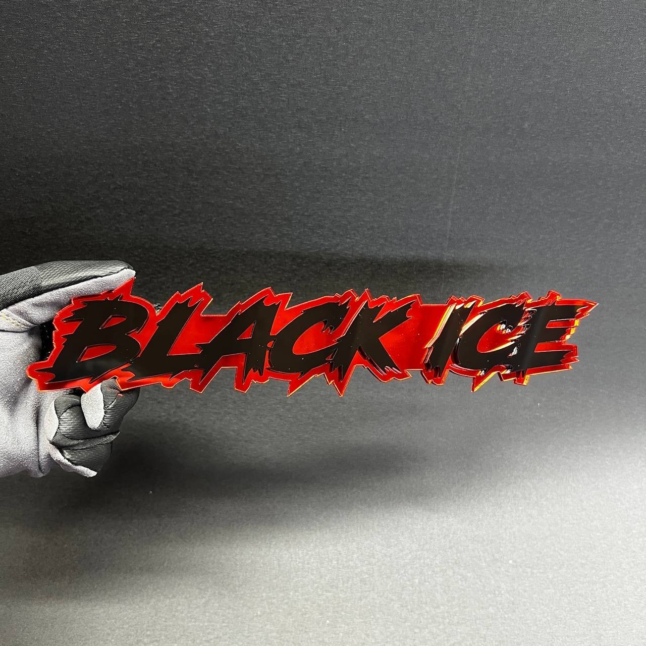 1PC BLACK ICE Custom 3D Text Car Badge Fender Emblem Tailgate Toolbox Decal