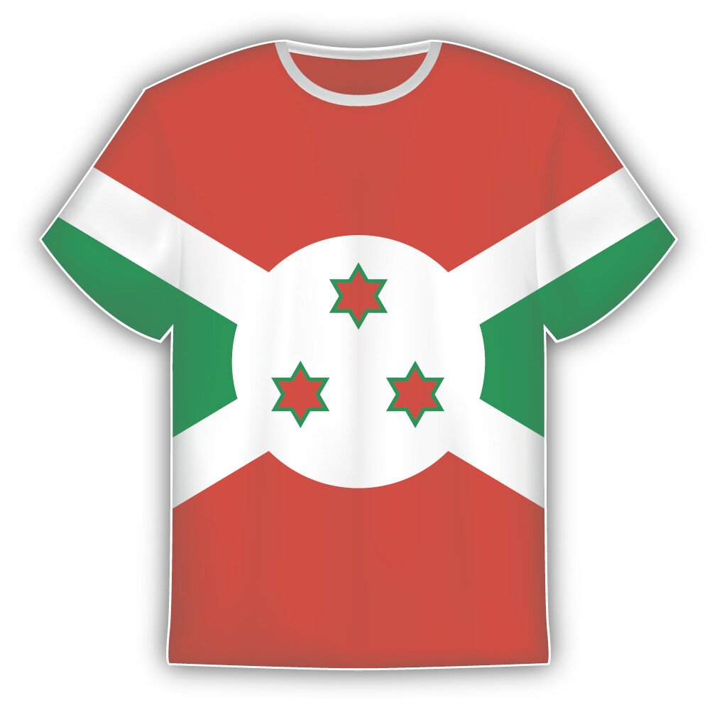 Burundi Flag Sticker In The Form Of T Shirt Vinyl Sticker Decal