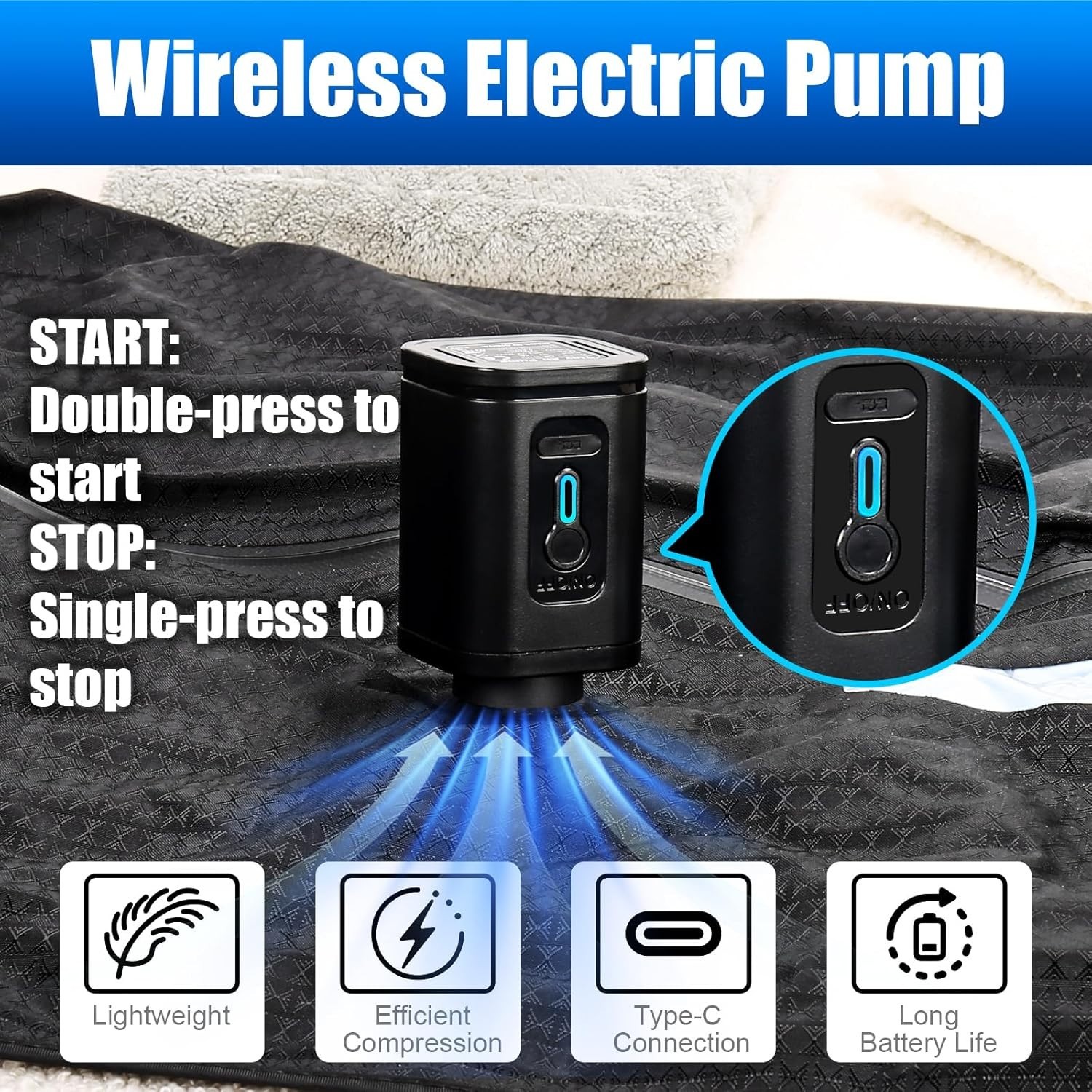 Travel Vacuum Bags with Pump 2PC Waterproof Compression Storage Bags