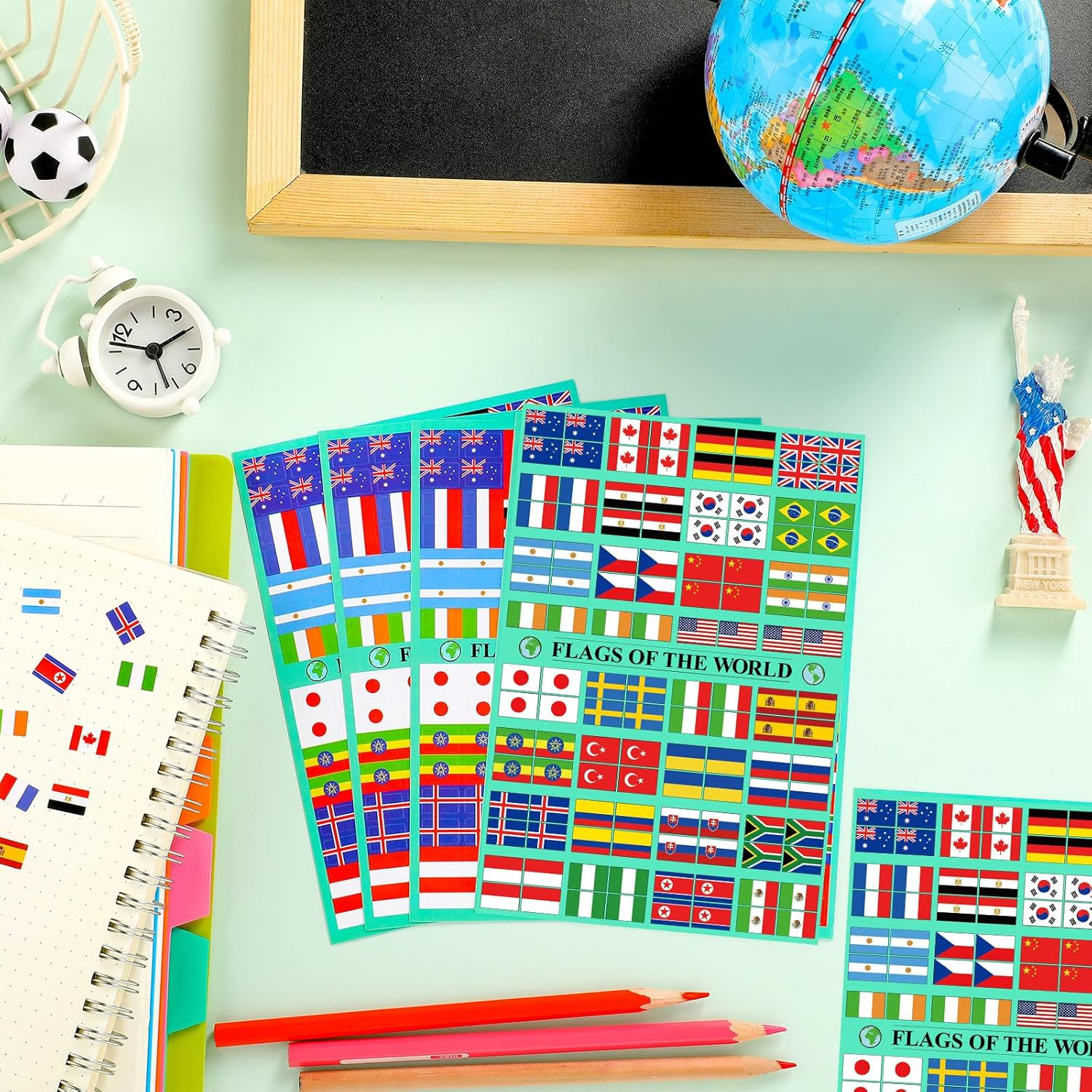 3000 Pcs World Flag Stickers for Kids Country Flag Small International Passport