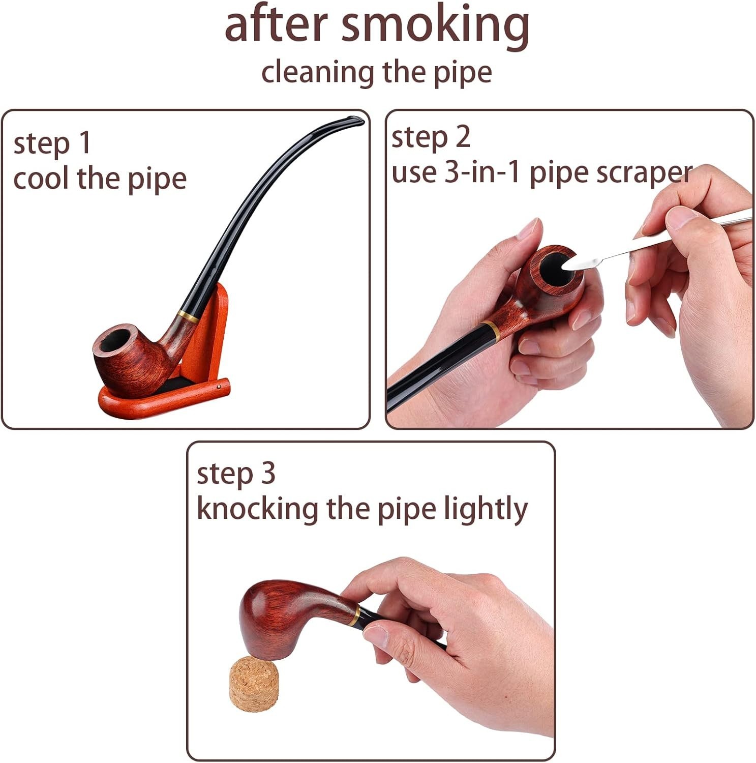 Tobacco Pipe Smoking Pipe Rosewood Exquisite Handcrafted Churchwarden Tobacco Pi