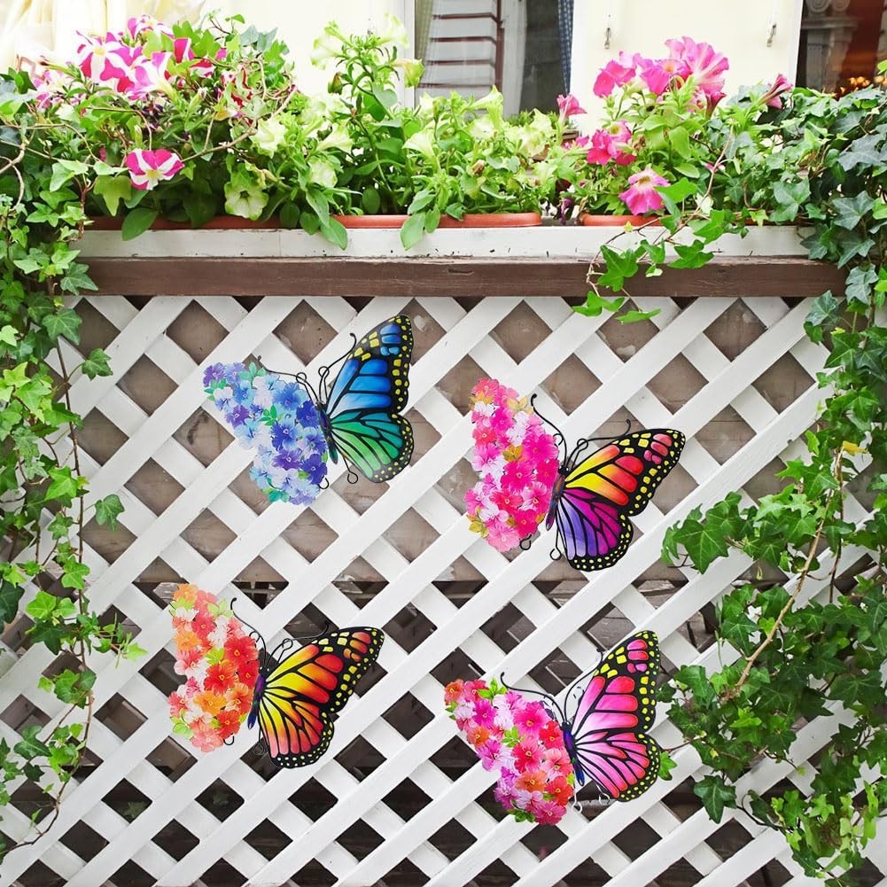 Stylish 4-Pack Butterfly Metal Wall Panels – Perfect for Outdoor Living Spaces
