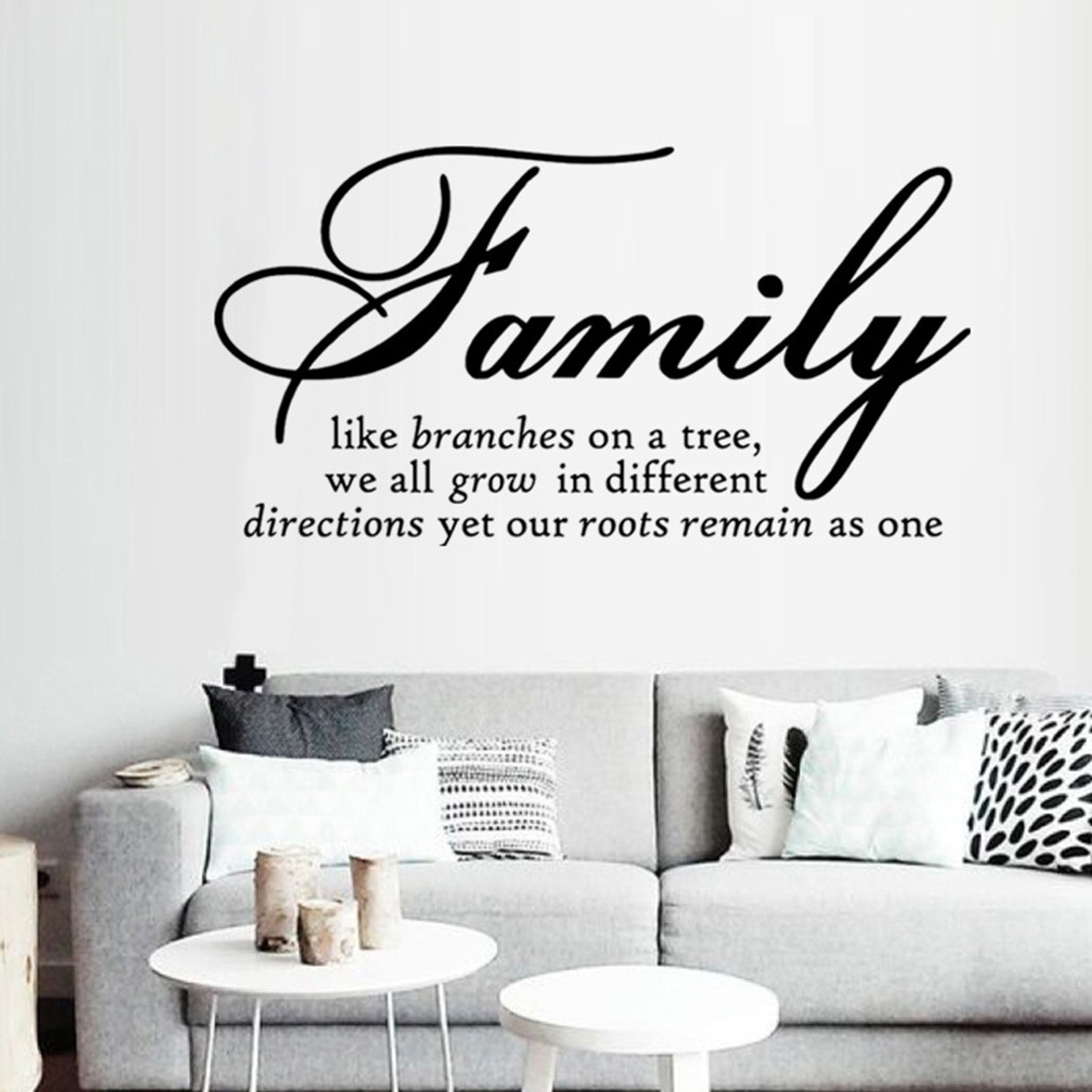 1pcs Creative Wall Sticker Black Decals Decor Family Like Branch Quote Removable