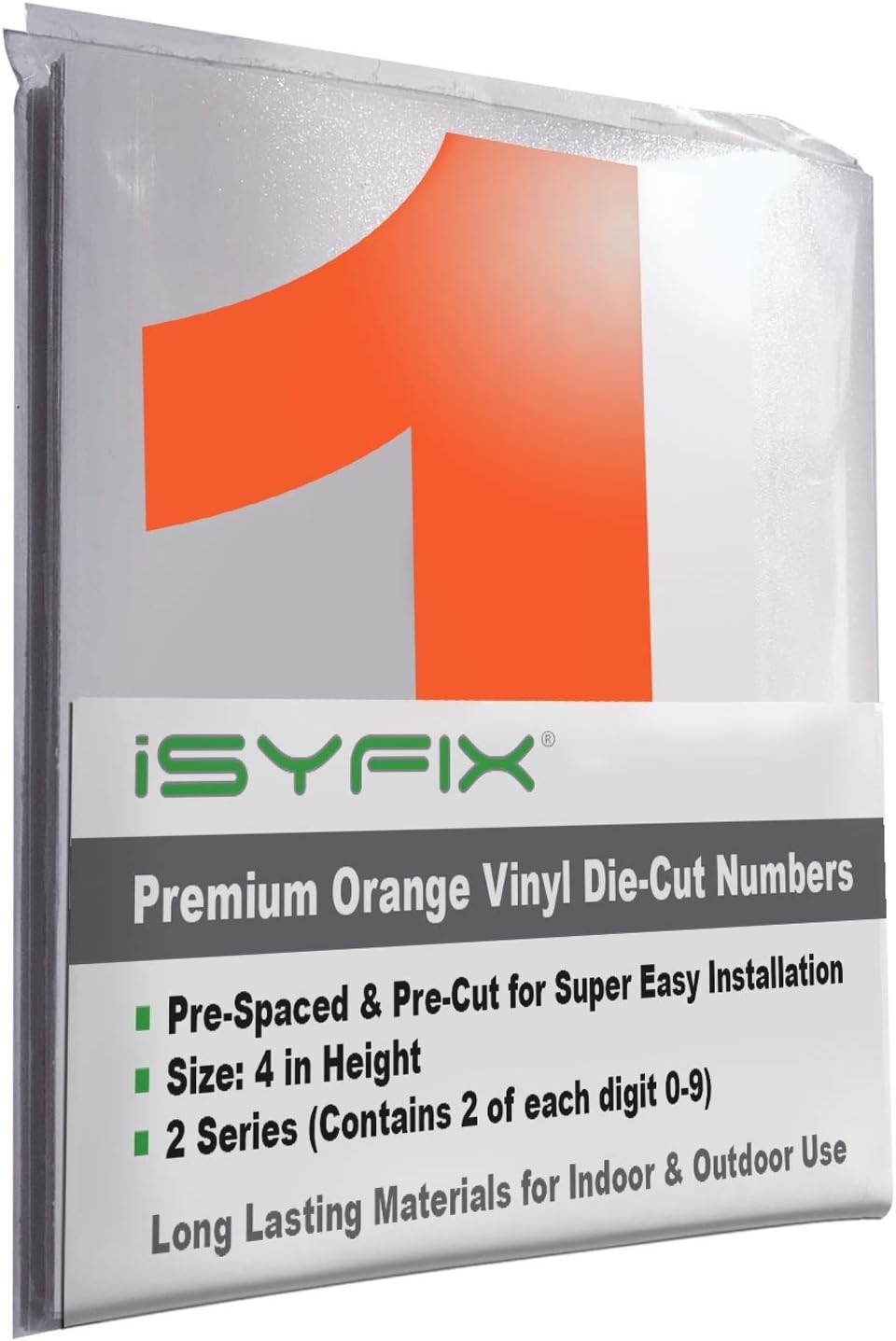 UV Resistant Orange Numbers Decals – 4 Inch, 2 Sets