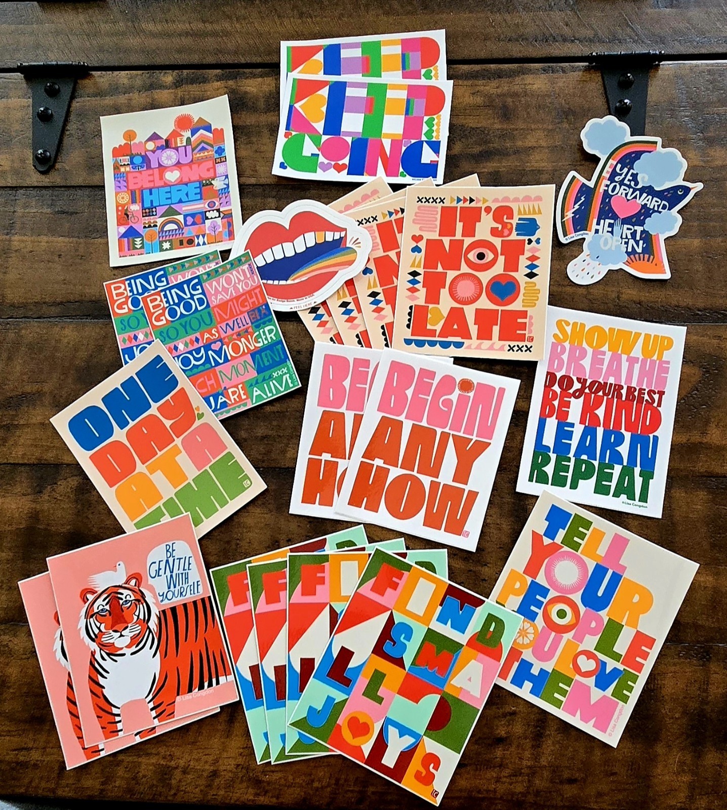 Lisa Congdon 22 Assorted Stickers Motivational Colorful New