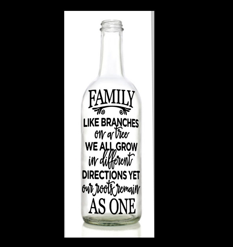 Vinyl Decal Sticker for Wine bottle diy family like branches on a tree
