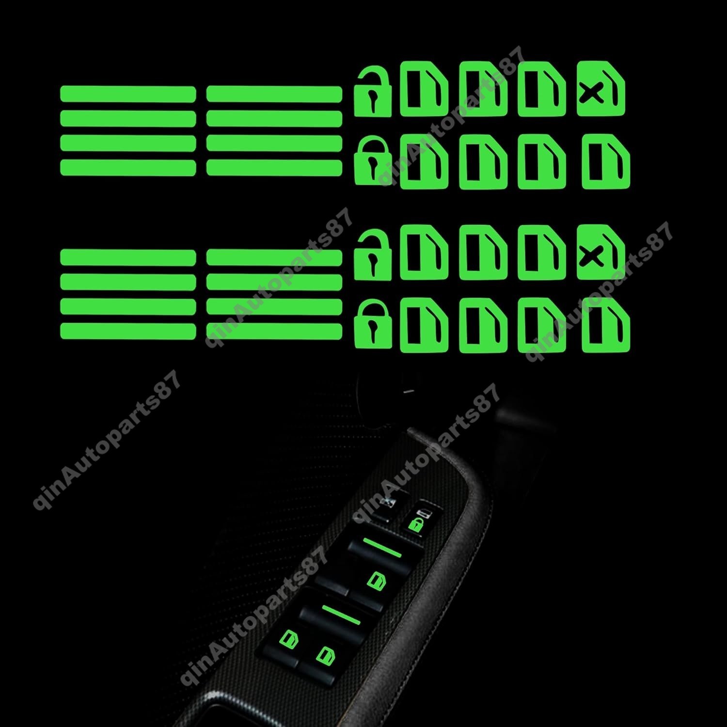 Car Sticker Car Door Window Switch Luminous Sticker Night Safety Accessories