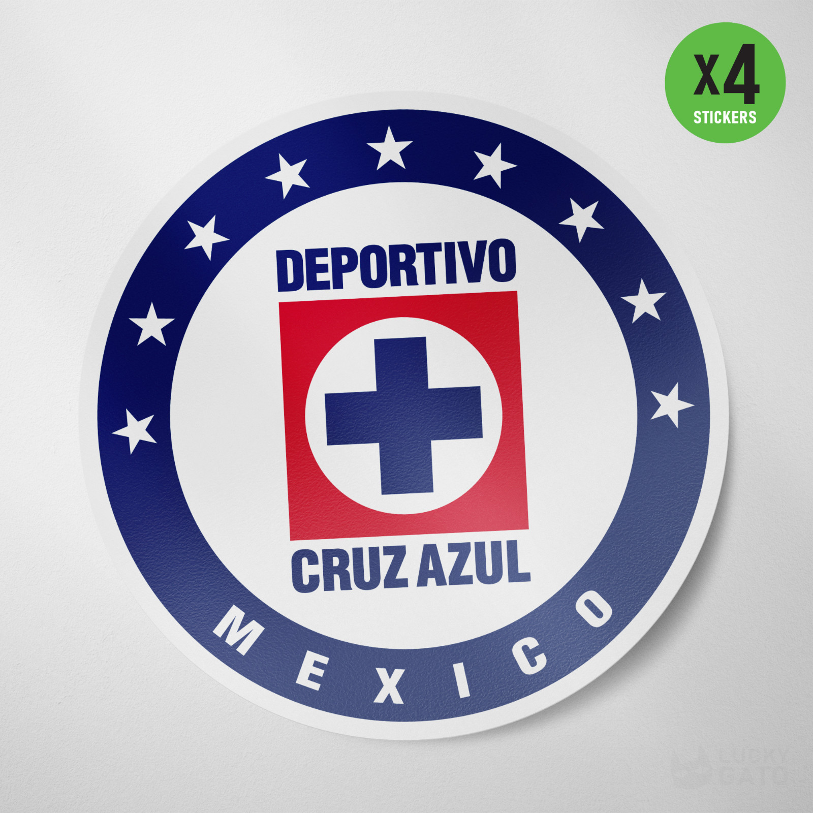 (4 Pack) Cruz Azul Mexico Vinyl Sticker Decal Calcomania Soccer Futbol Maquina
