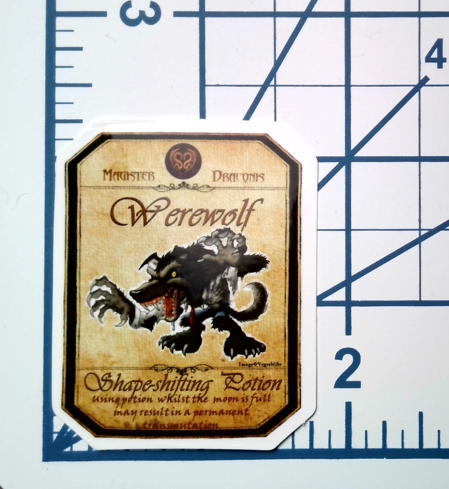 Werewolf Sticker Shape Shifting Potion Vinyl Die Cut Scrapbook Journal Decal