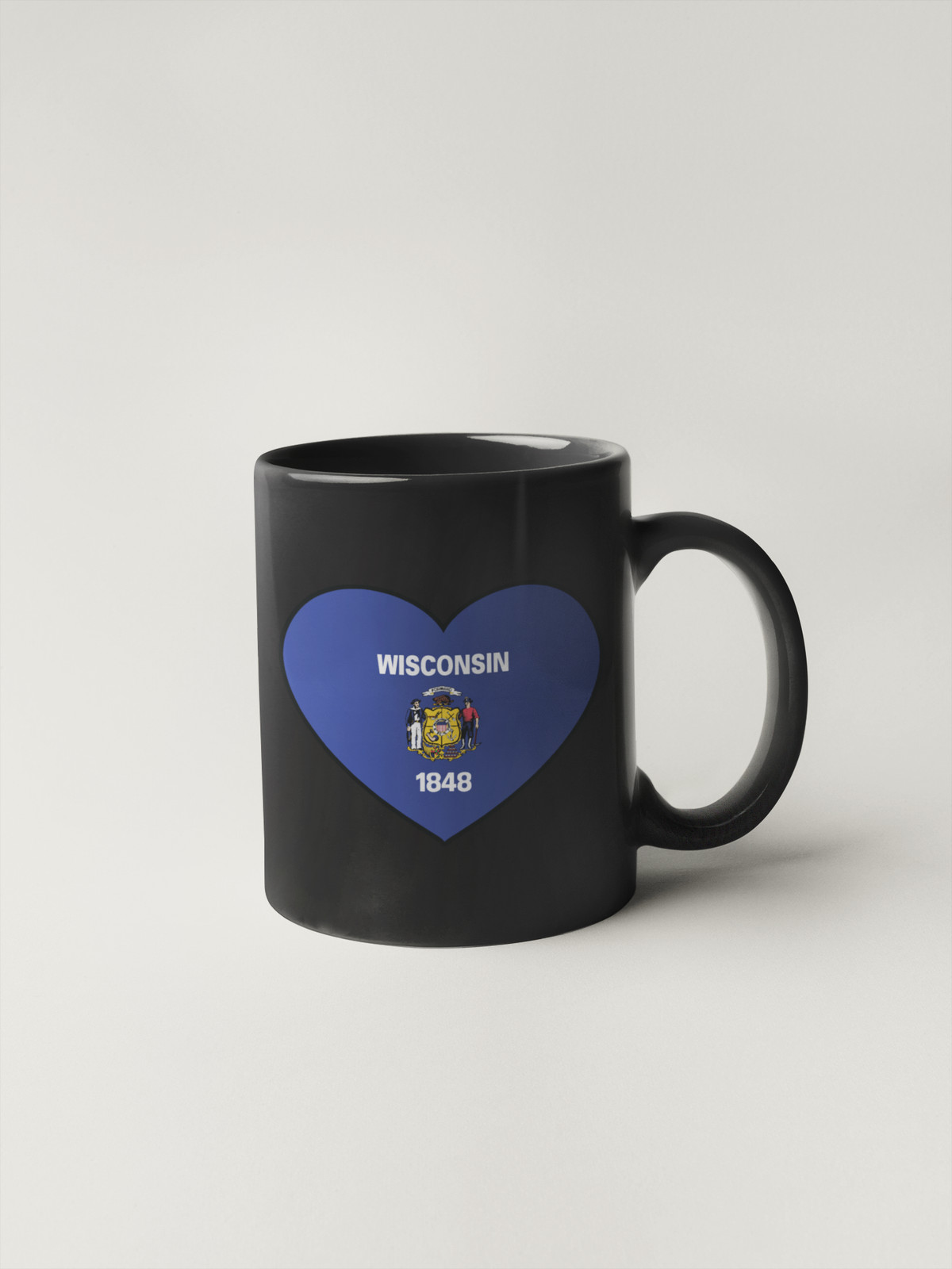 State of Wisconsin Flag Heart Sticker Decal USA Wisconsin State