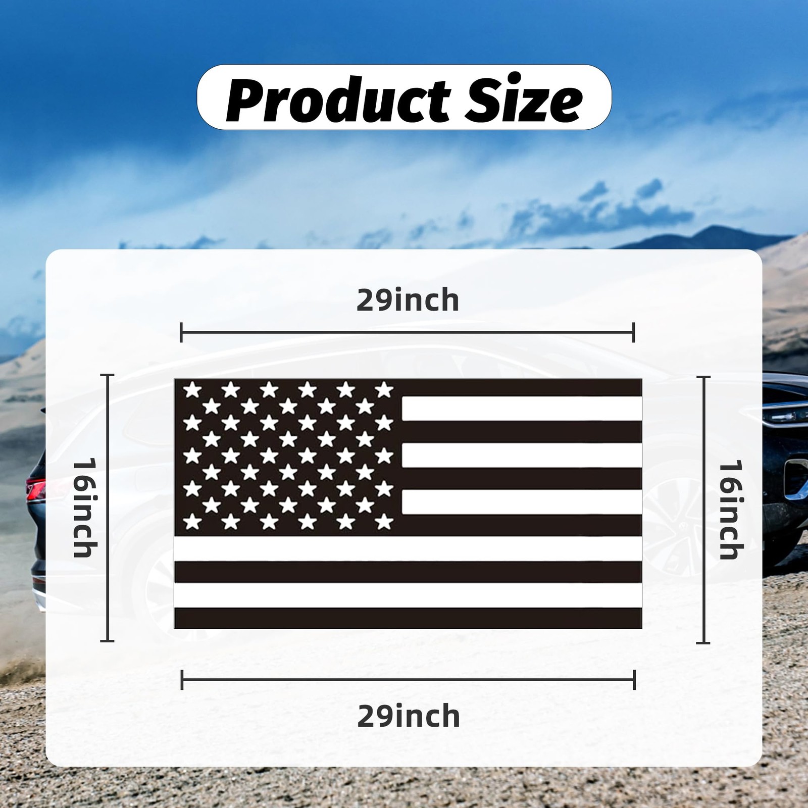 Rear Quarter Window American Flag Decal Car SUV Trucks, Universal Matte Back USA
