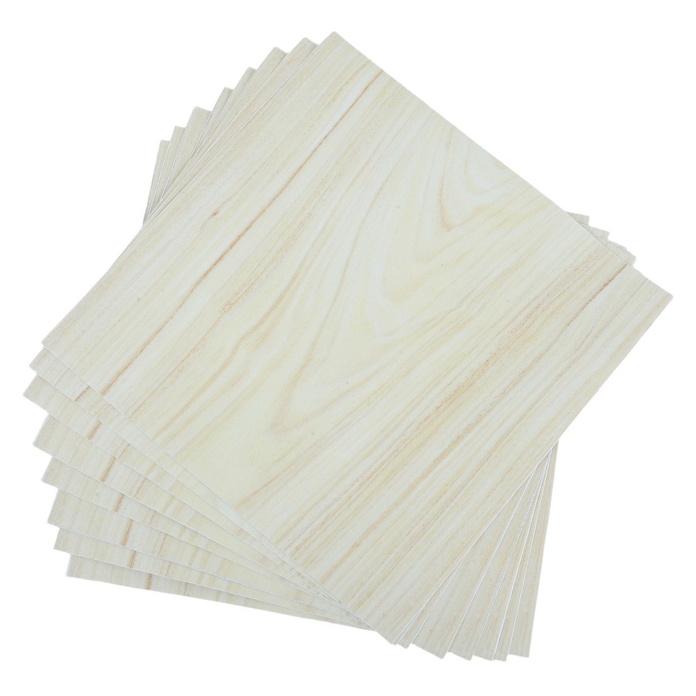 10 Pcs Wood Grain Tile Stickers Peel and Wall Adhesive Backsplash