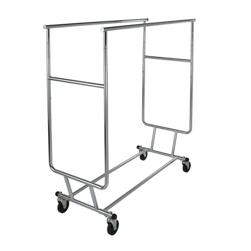 Econoco RCS/3 Collapsible Garment Rack W/ Double Round Tubing Hangrail