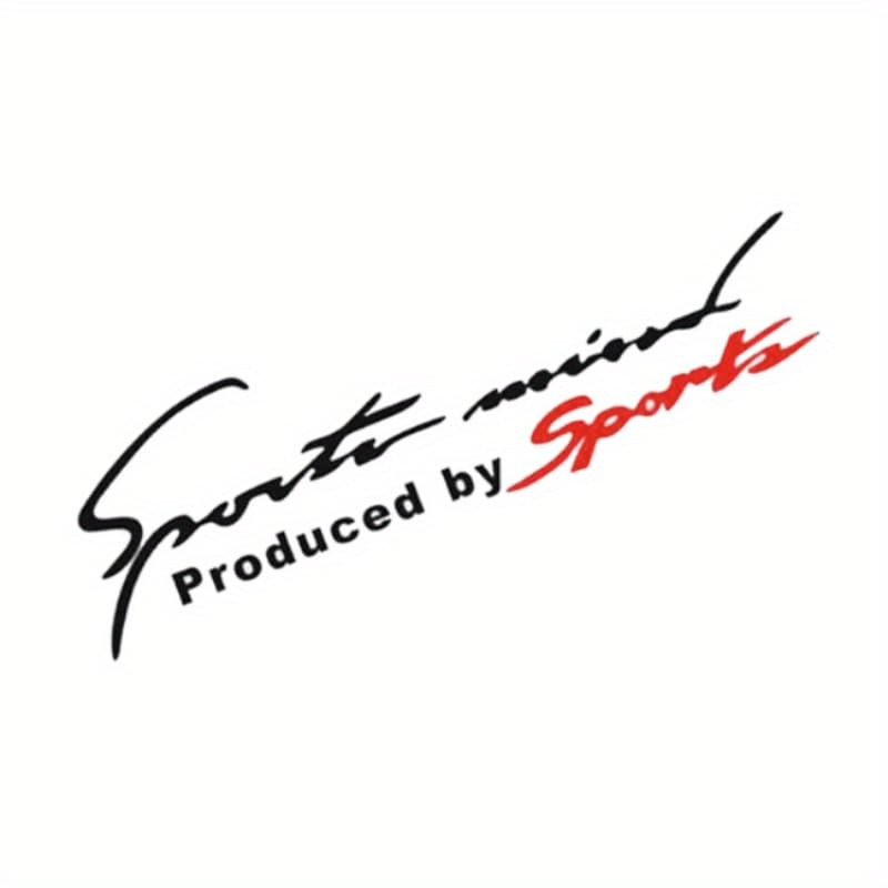2PCS Sports Mind Reflective Racing Decal – Vinyl Hood,Black Red | Body, Windo…