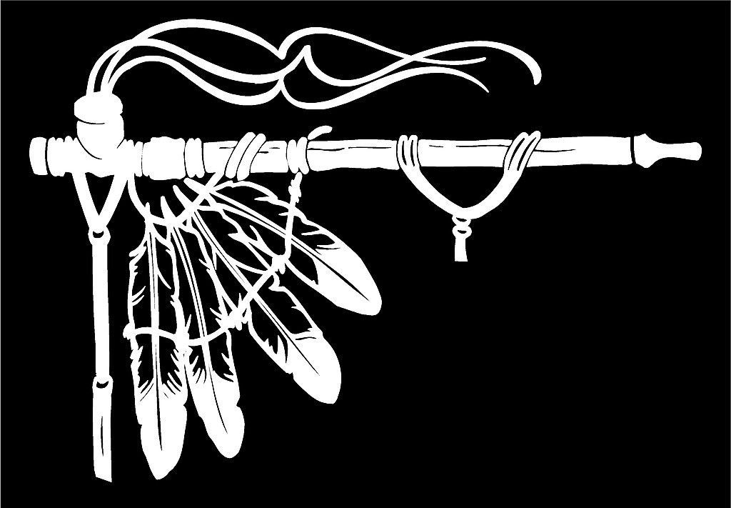 Peace Pipe Decal Feathers Southwestern American Indian Car Window Vinyl Sticker
