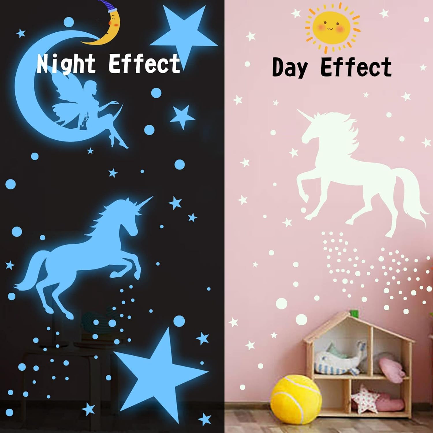 Glow in The Dark Stars for 915 Count (Pack of 1), 915 Pcs Sky Blue