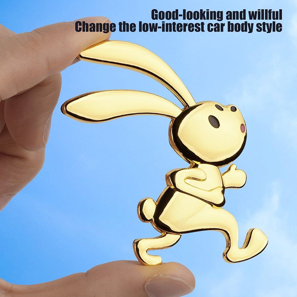 1PCS Sturdy Rabbit Car Emblem Sticker Chrome Badge Suitable for Car Side & Trunk