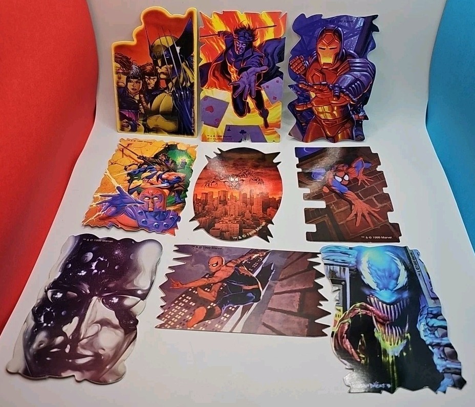 Lot Of 9 1999 Marvel Comics Die Cut Stickers 3×4" Vending Machine A&A Global New