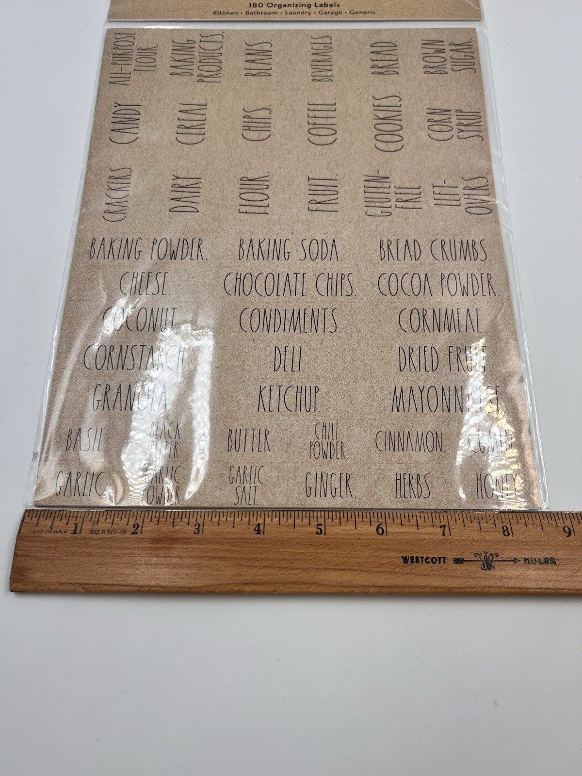 Rae Dunn Organizing Label Stickers for Pantry Bathroom Laundry kitchen 180 ct.
