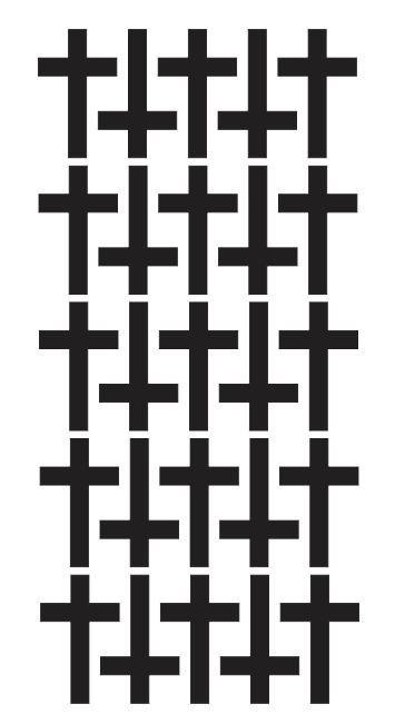 Cross Stickers Sticker Black 1.5 Inch DC30-070