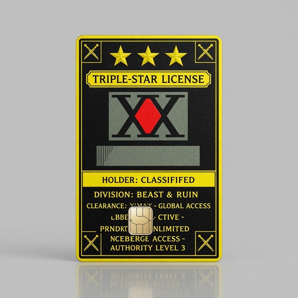 3-Star Hunter License Debit Card Credit Card Skin Vinyl Sticker