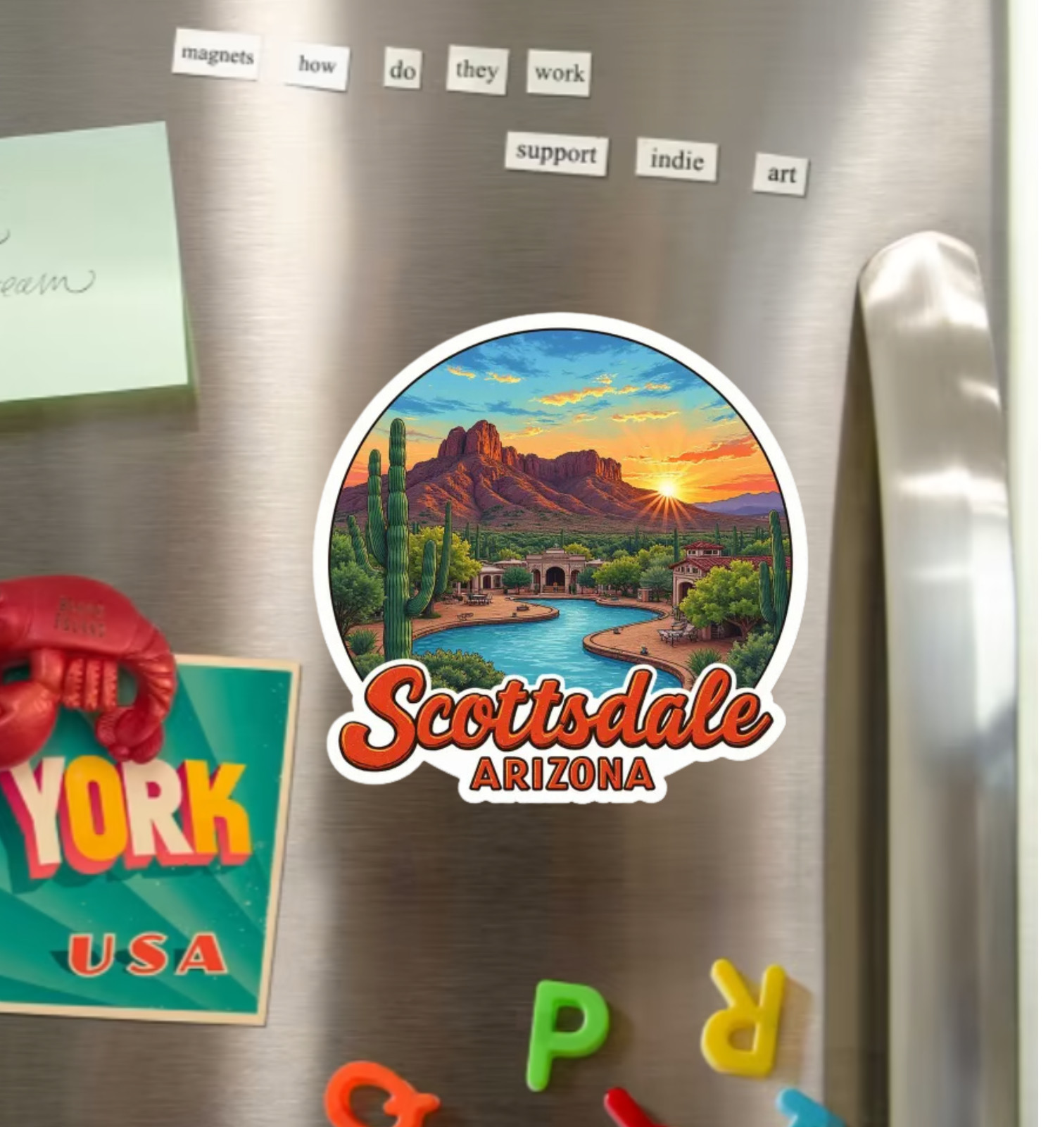 Scottsdale Arizona Fridge Magnet or Laptop Sticker