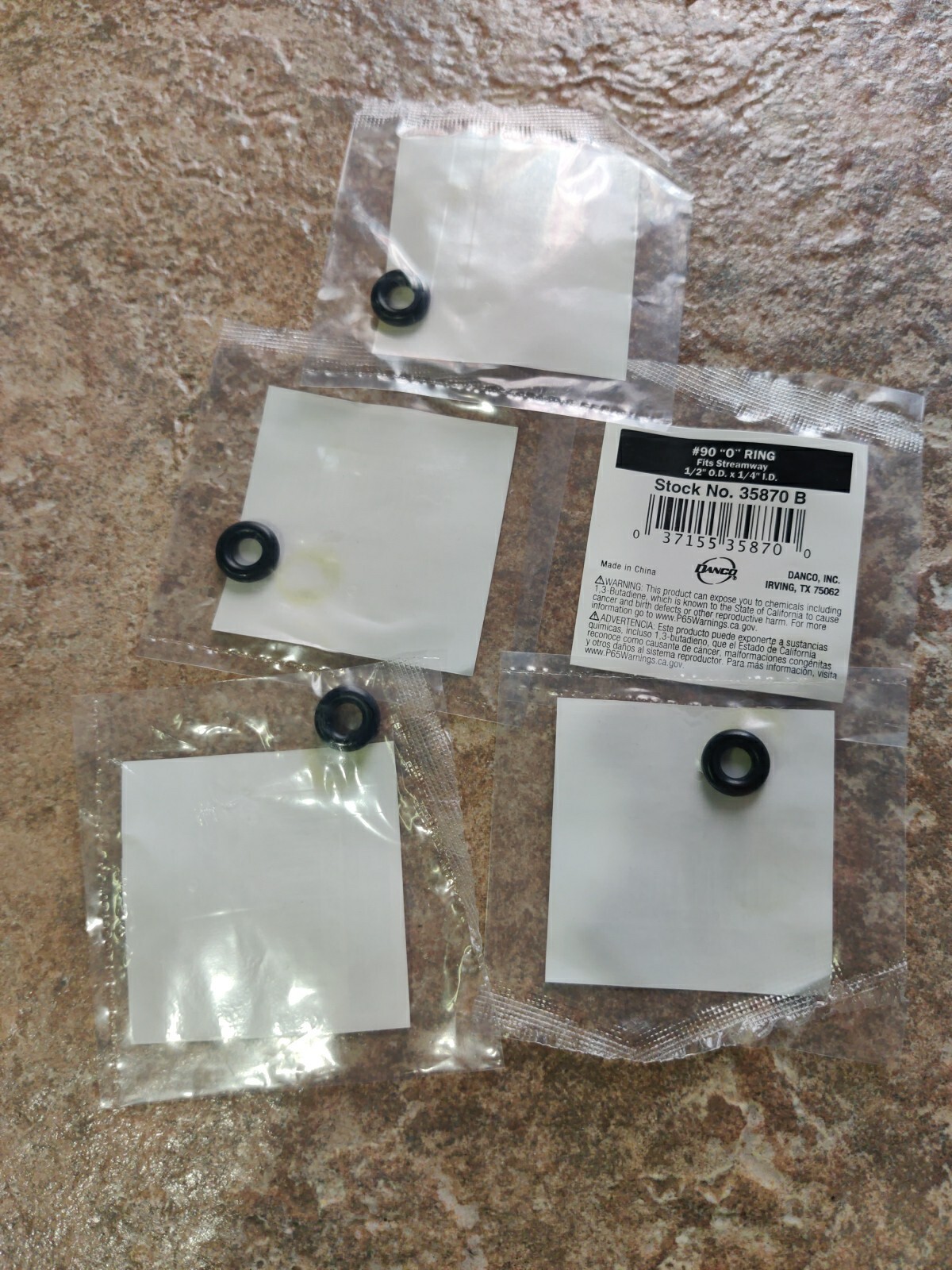 Danco 35870B Durable Rubber #90 Faucet O-Ring 1/2 x 1/4 x 1/8 in. (Pack of 5)
