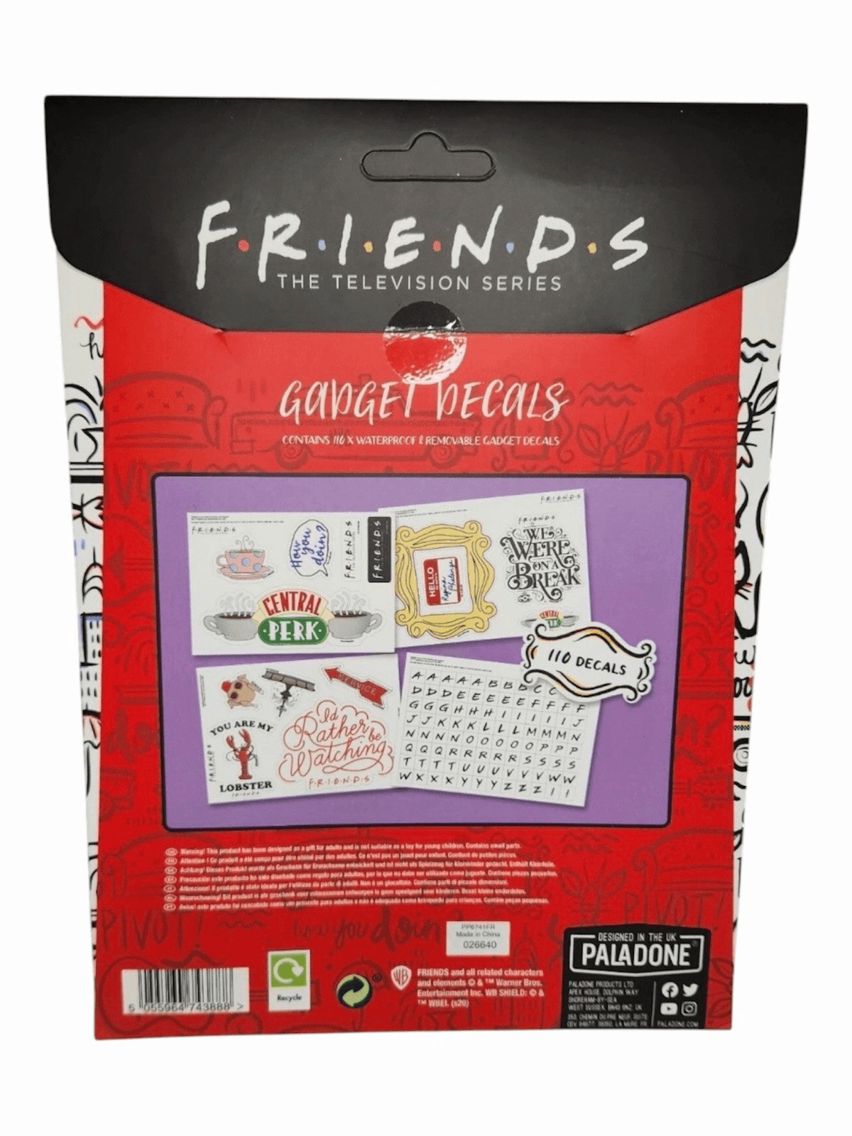 Friends Decals 110 Waterproof & Removable Gadget Device Locker Decals New/Sealed