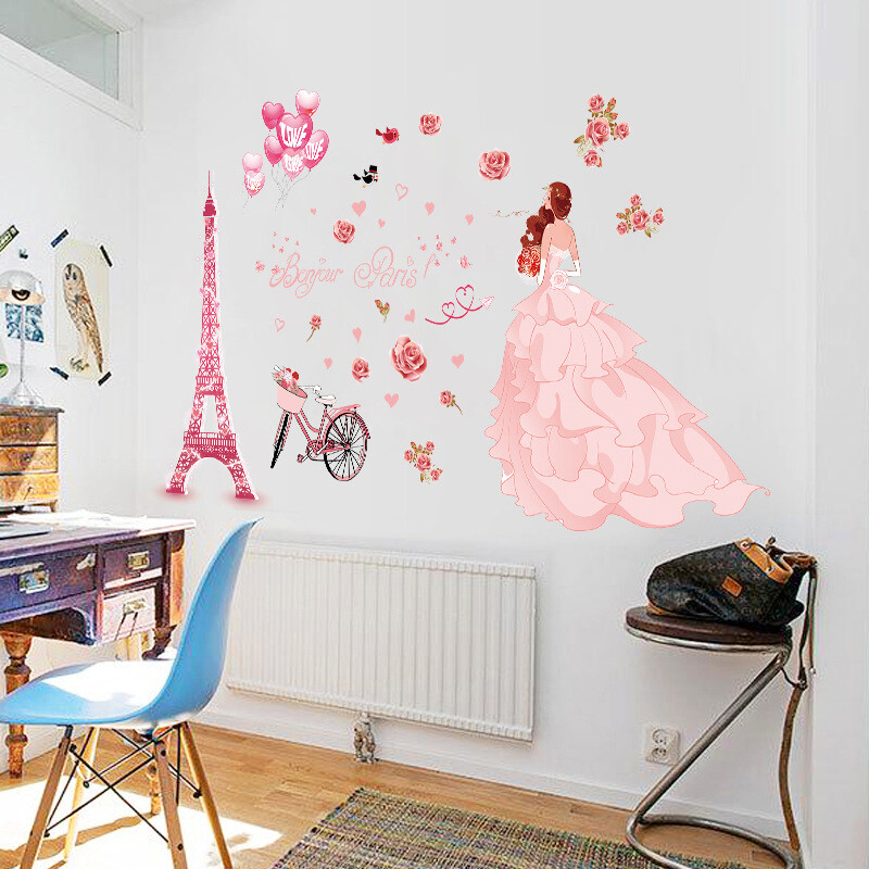 Removable Vinyl Wall Decal Paris Eiffel tower Sticker Home living Room Decor