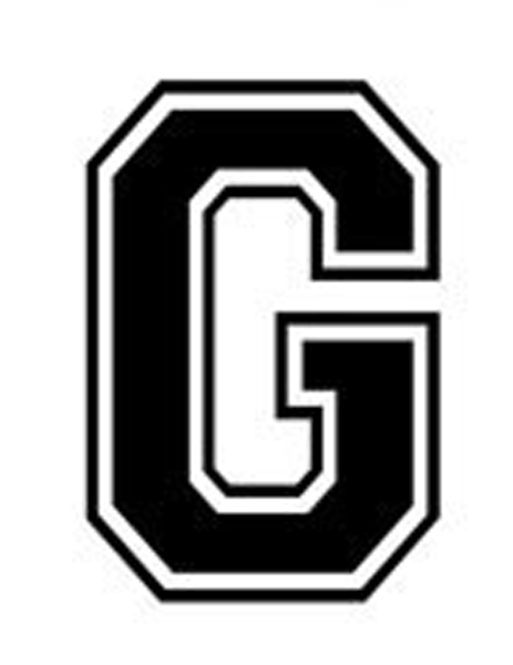 Varsity College Lettering – Letter G – Car Tablet Vinyl Decal