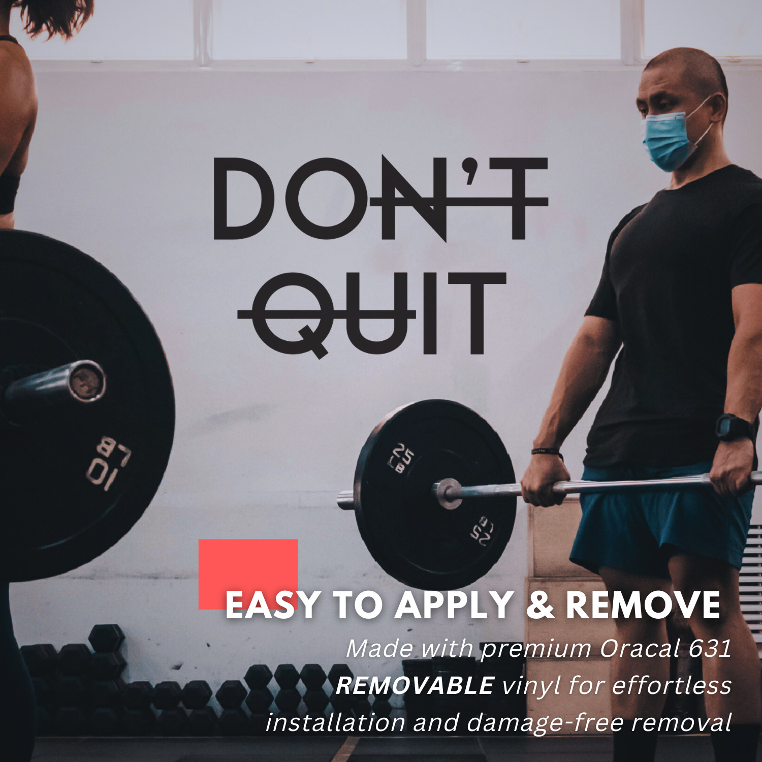 Don't Quit Wall Decal Motivational Vinyl Sticker Gym Office Home Decor Inspire
