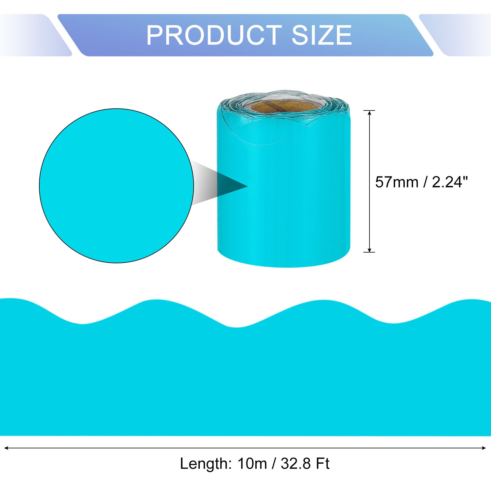 Bulletin Board Border, 32.8Ft x 2.24Inch Classroom Border Trim, Lake Blue