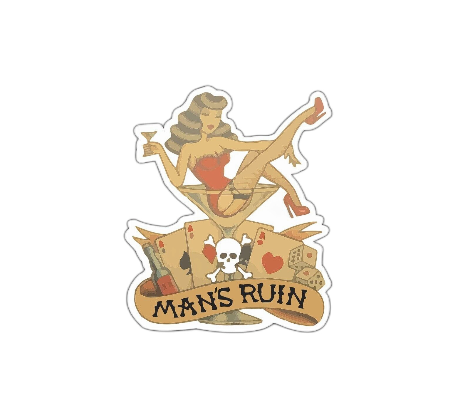 Man's Ruin Sticker Decal Gambling Drink