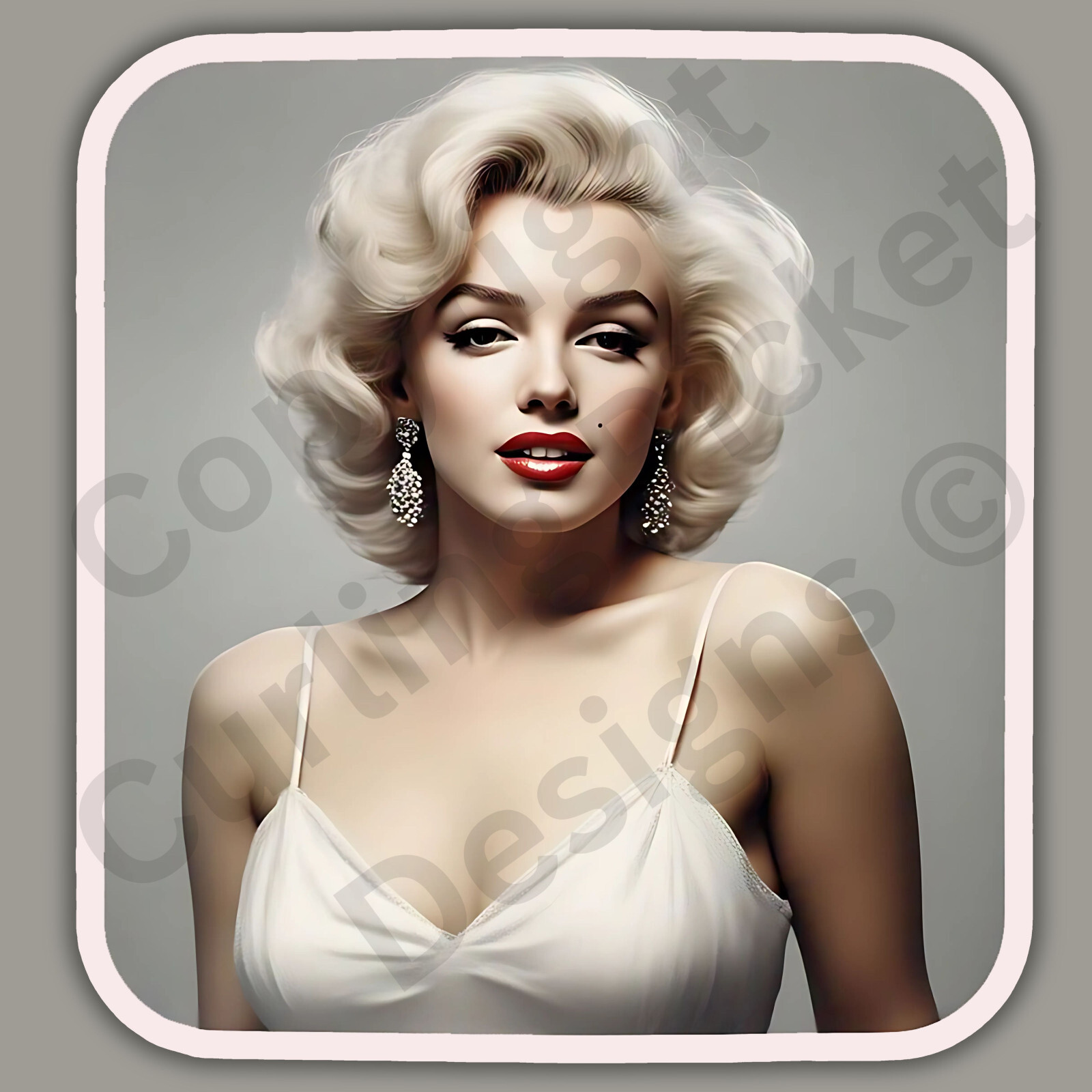 Marilyn Monroe Square Sticker Sexy 3" Vinyl Sticker