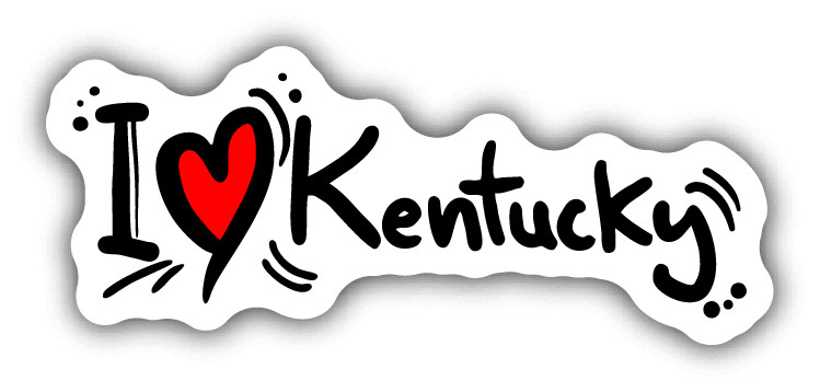 I Love Kentucky Travel Slogan Car Bumper Sticker Decal