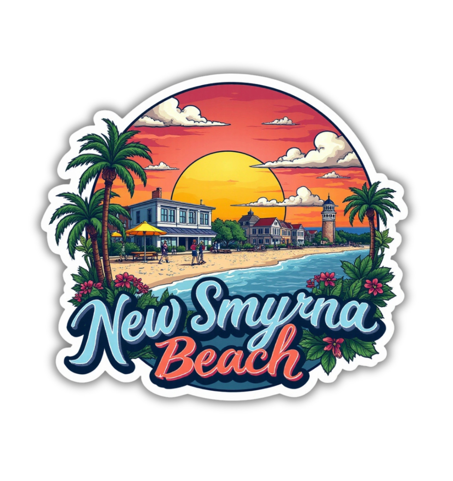 New Smyrna Beach Florida Fridge Magnet or Laptop Sticker