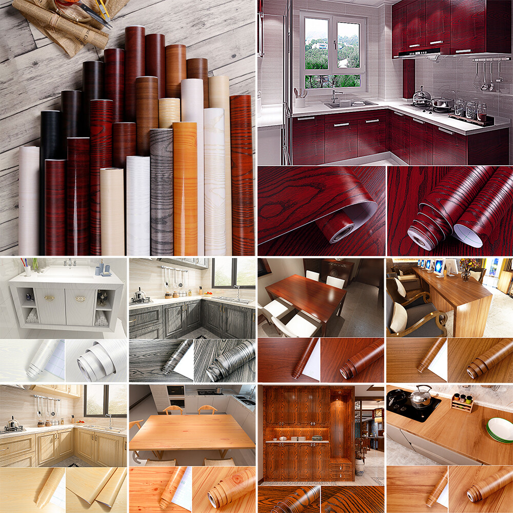 3M Wood Grain Self-Adhesive Wall Sticker Removable Wallpaper Furnitur Protection