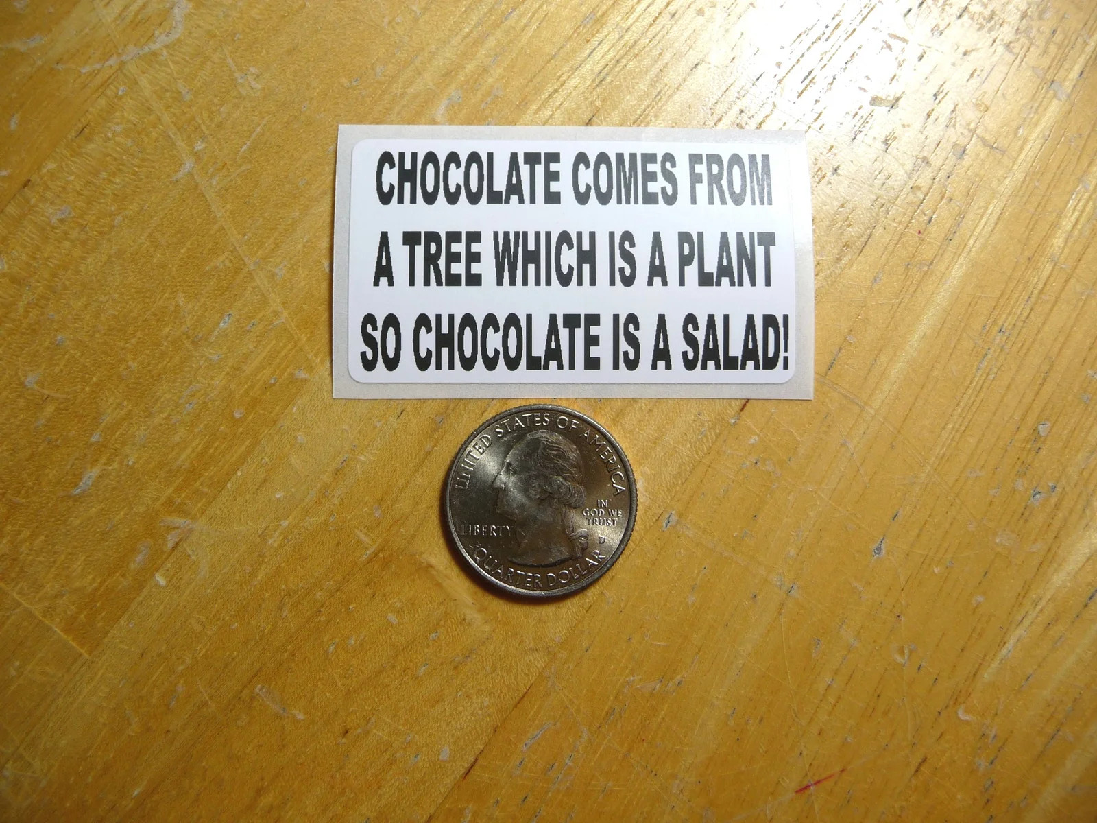 CHOCOLATE PLANT SALAD LOVER STICKER DECAL 1 – 50 BULK PACK FUNNY DIET EATING