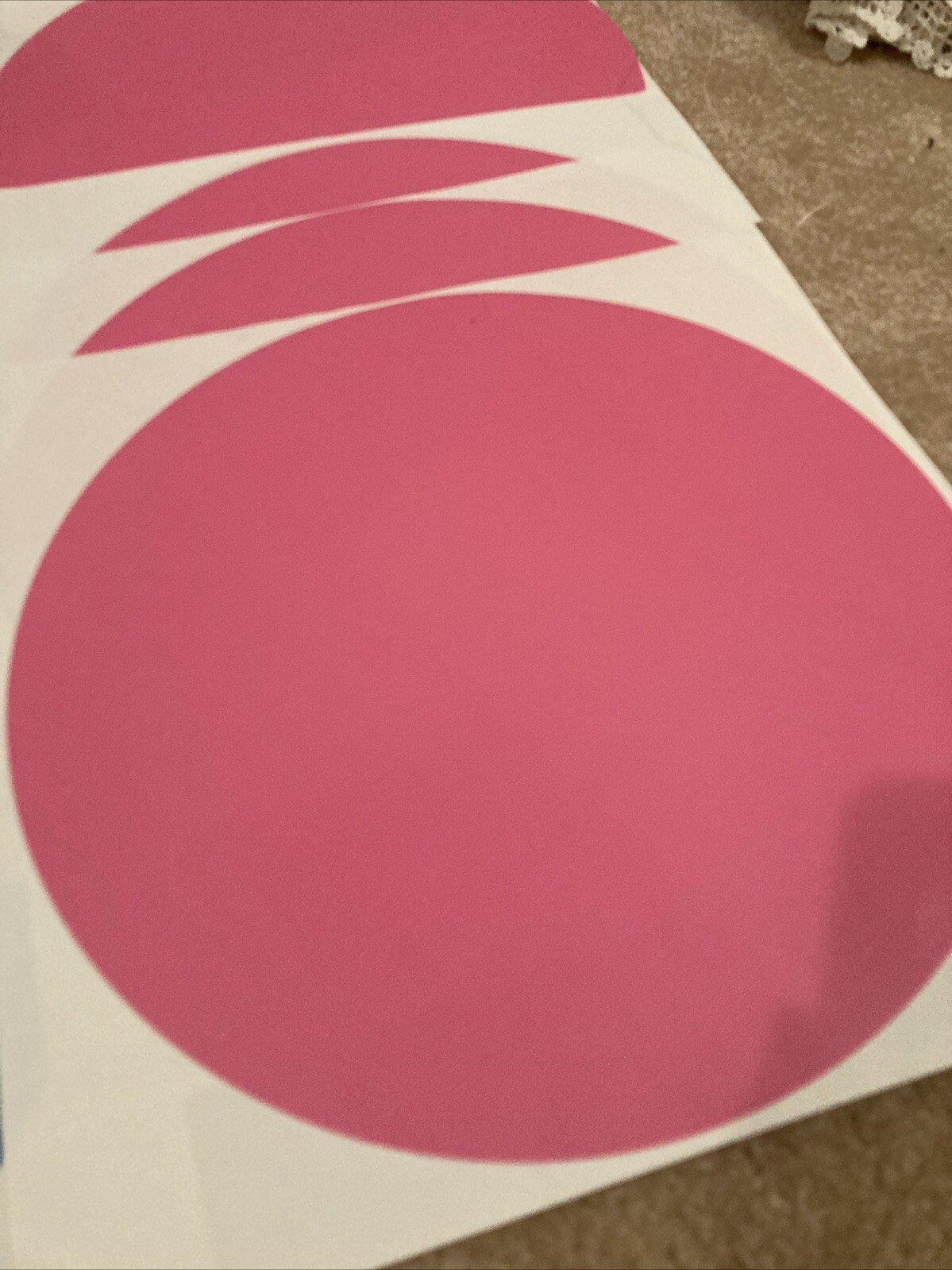 Vinyl Removal Wall Circles 13 Inches Blue/green/pink. Set Of 8