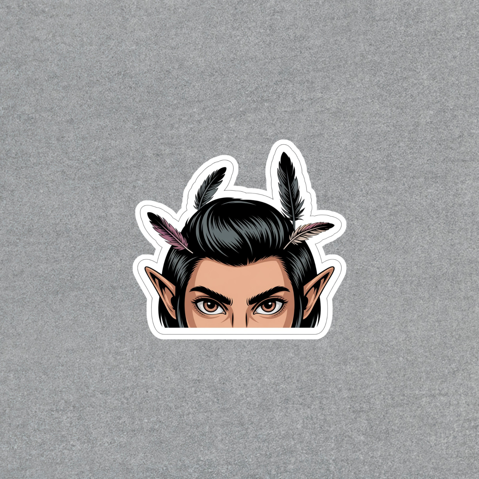 Mystical Elf Warrior Peek Vinyl Sticker Decal for Laptops and Devices #6374