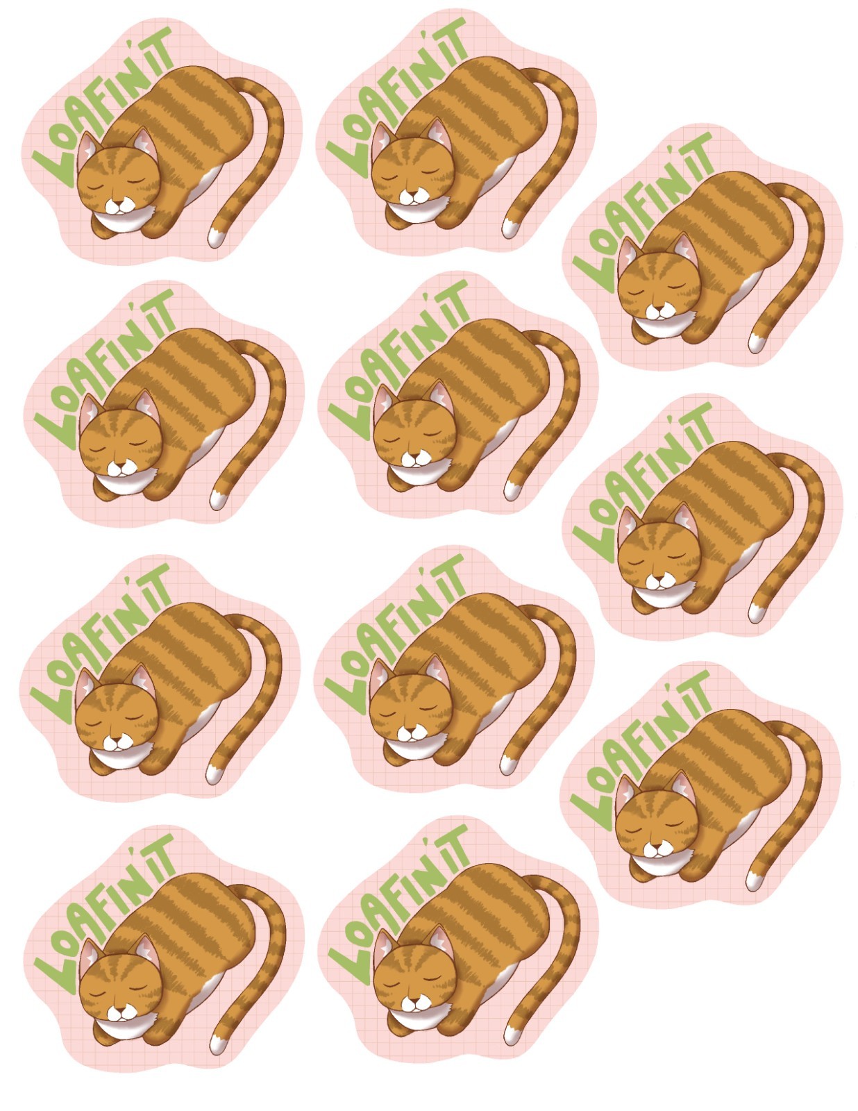 STICKER – "Loafin It" Cat Sticker, 4 inches, glossy sticker original art