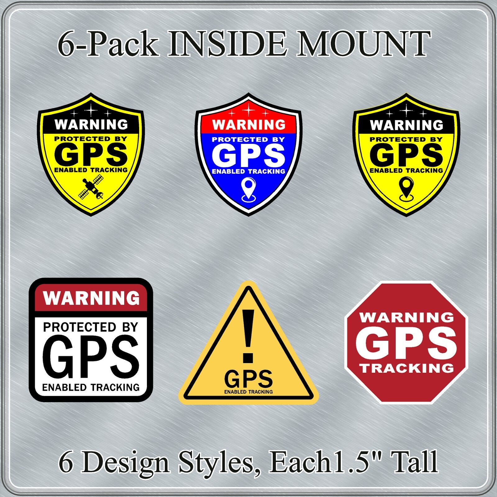 6 PACK INSIDE MOUNT 1.5" GPS Tracking Stickers Theft Deterrent FREE SHIPPING