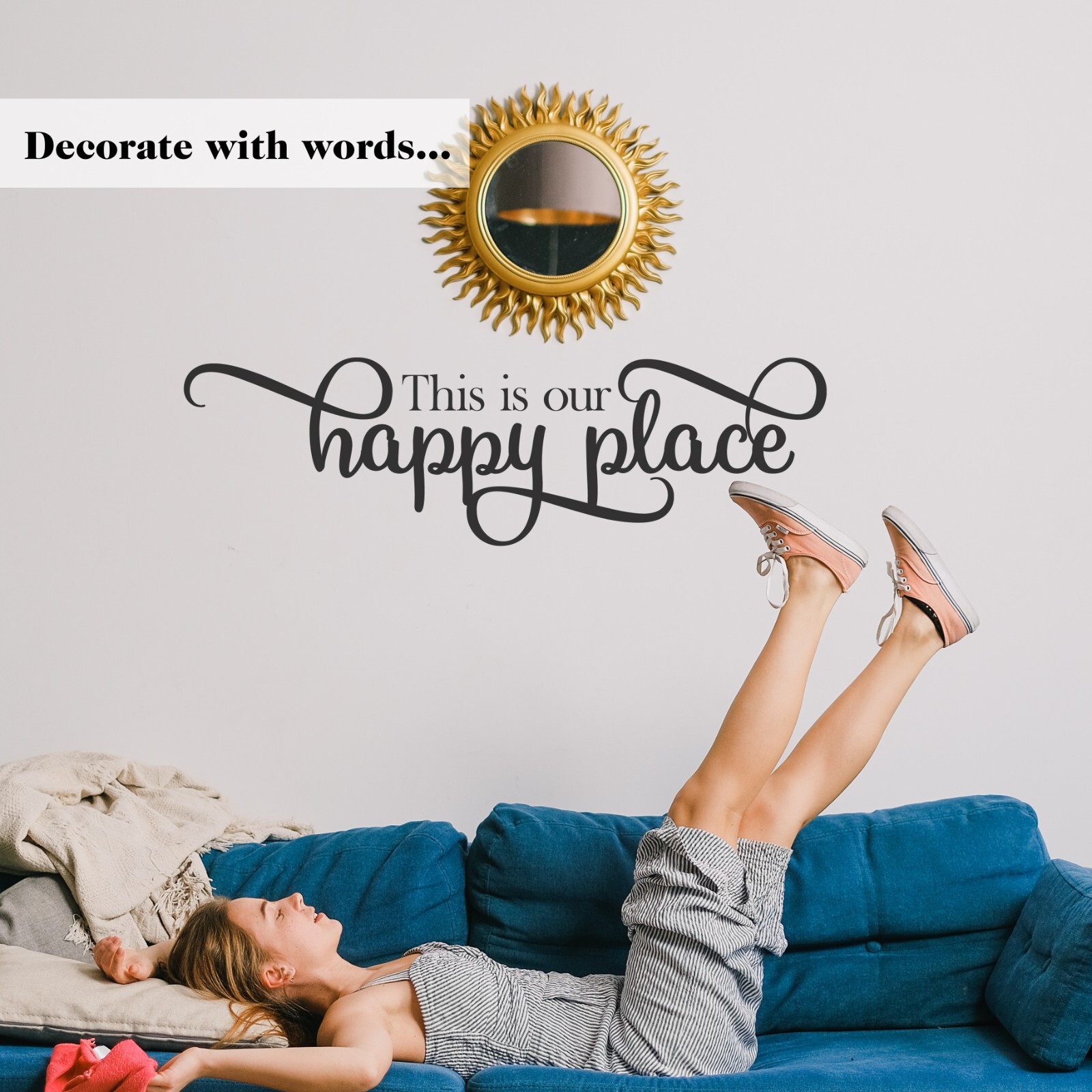 This is Our Happy Place Home Wall Decal Sticker Quote for Bedroom Vinyl Wall Art