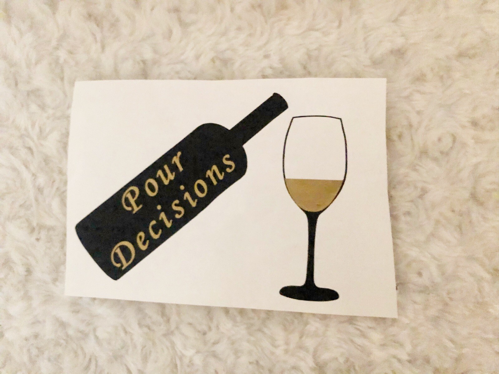 Gold Black Wine Bottle Decal Kitchen Wall Decal Wine Glass Home Wall Art Decal