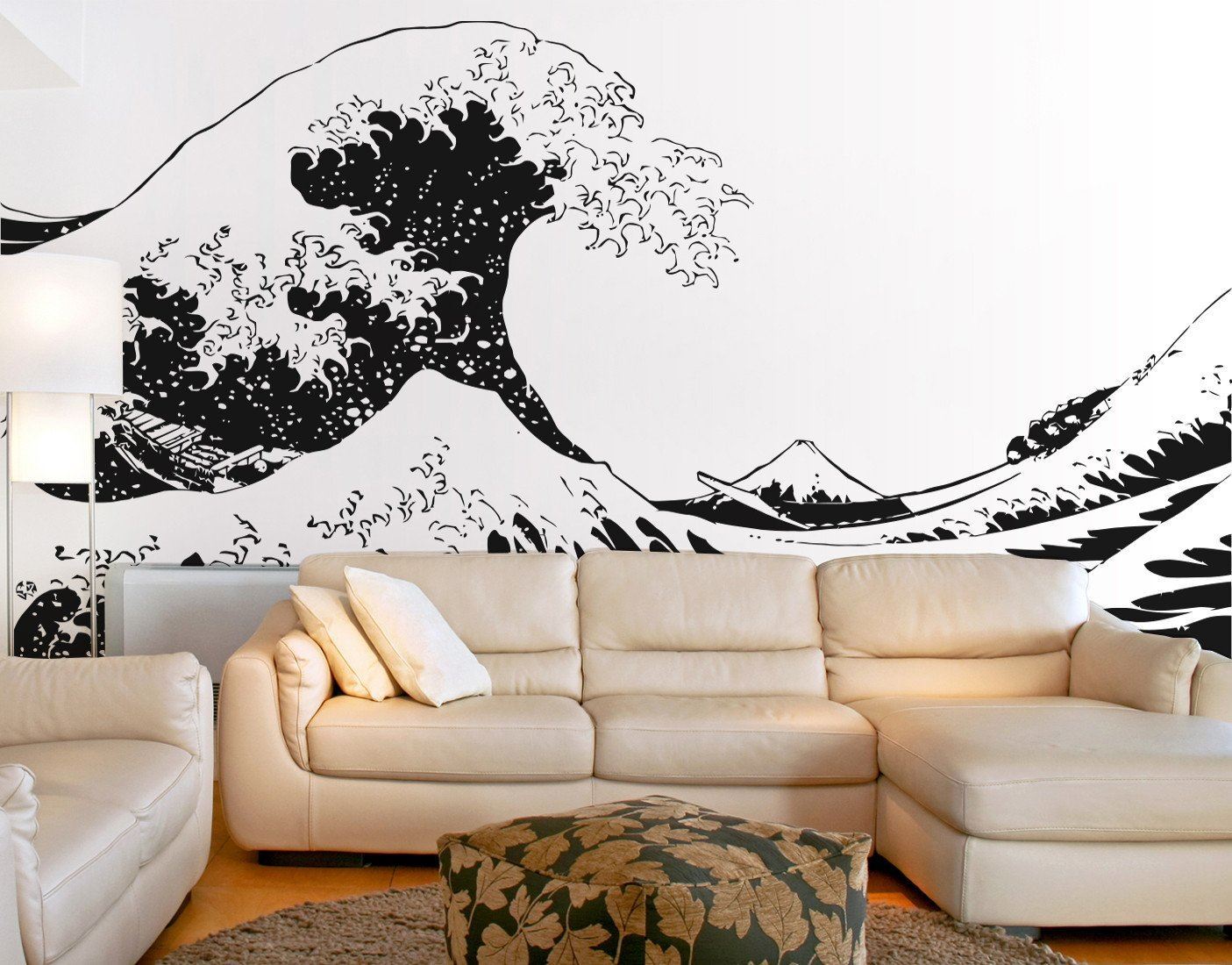 Japanese The Great Wave Off Kanagawa by Hokusai Wall Decal. Stickerbrand #363