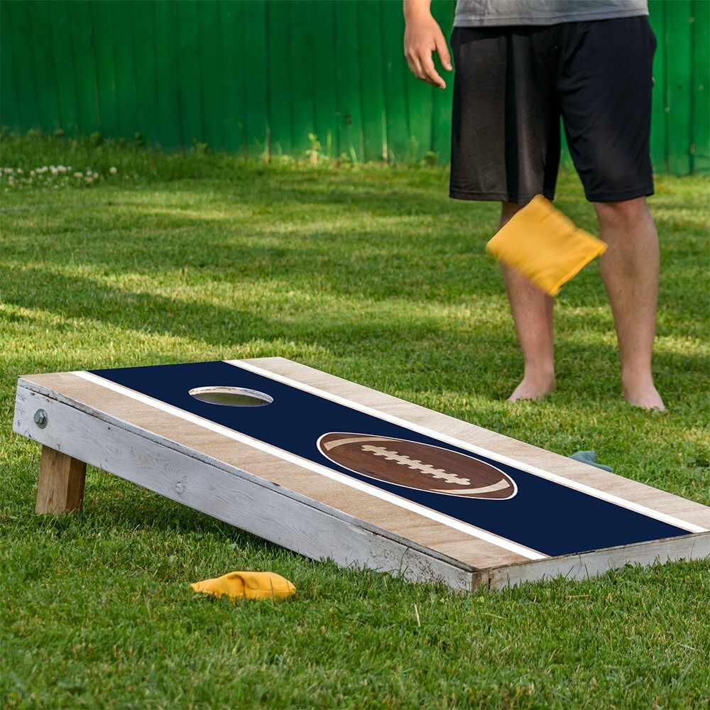 Blue & White University Park, Pennsylvania Football Tailgating Cornhole Stickers