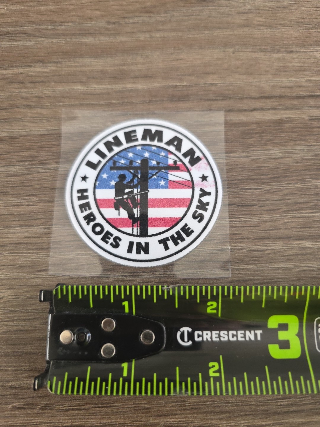 Funny Hardhat Laptop Vehicle UV DTF Decal Sticker Waterproof Lineman Hero